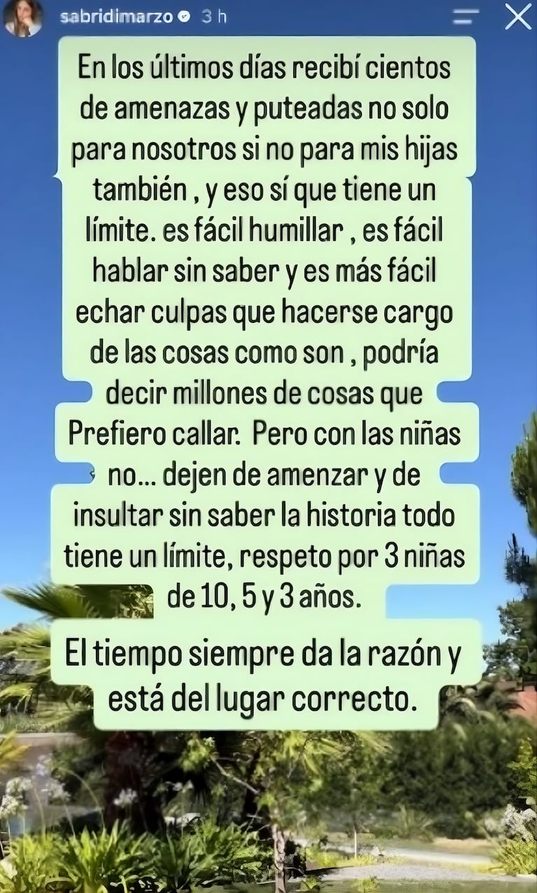 La esposa de Ángel Correa, hizo un desgarrador pedido tras recibir amenazas. Fuente: Instagram