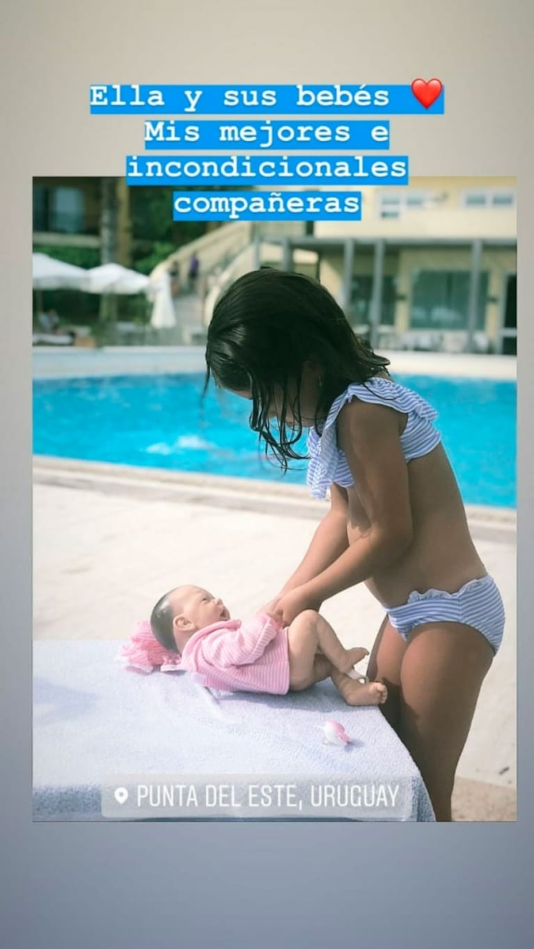 La estadía de la China Suárez con sus hijas y su mamá en Punta del Este: divertida tarde de surf bajo el sol