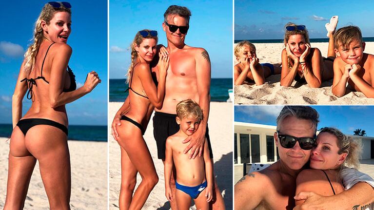 La estadía familiar de Jimena Cyrulnik en Miami: lomazo al sol... ¡y manito indiscreta de su marido! 