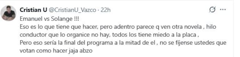 La estrategia de Cristian U (Foto: X.com/ @cristianU_vazco)