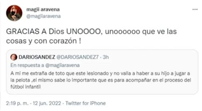 La exesposa de Toto Salvio lanzó explosivos tweets en contra del jugador: "Sos la peor persona que existe"