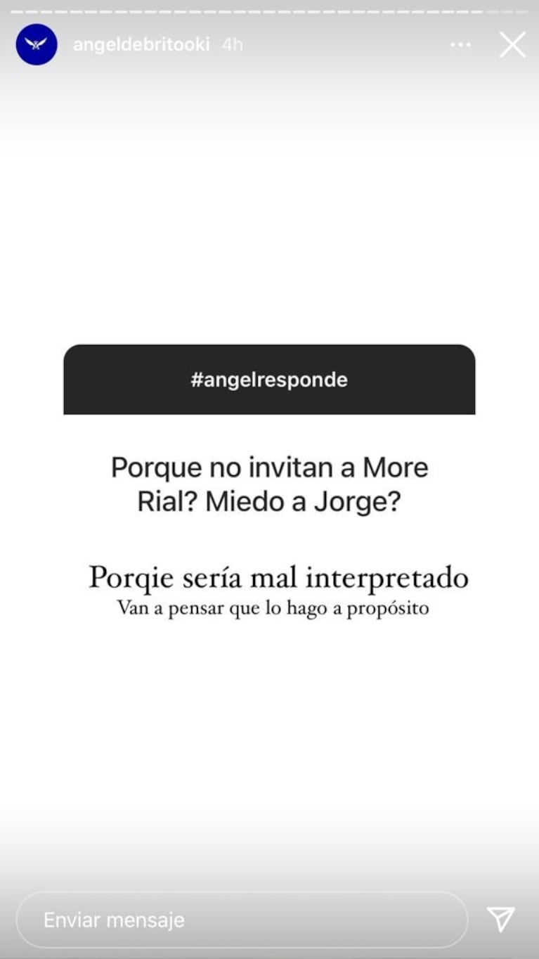 La explicación súper sincera de Ángel de Brito sobre por qué no invita a More Rial a LAM: "Porque van a pensar que lo hago a propósito"