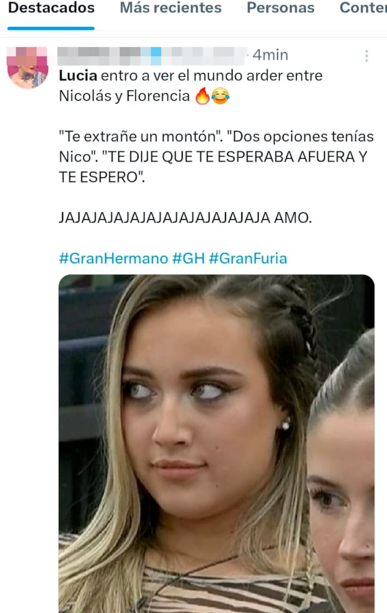 La explosiva reacción de Florencia Regidor con Nicolás Grosman tras el paso de Lucía Maidana por Gran Hermano