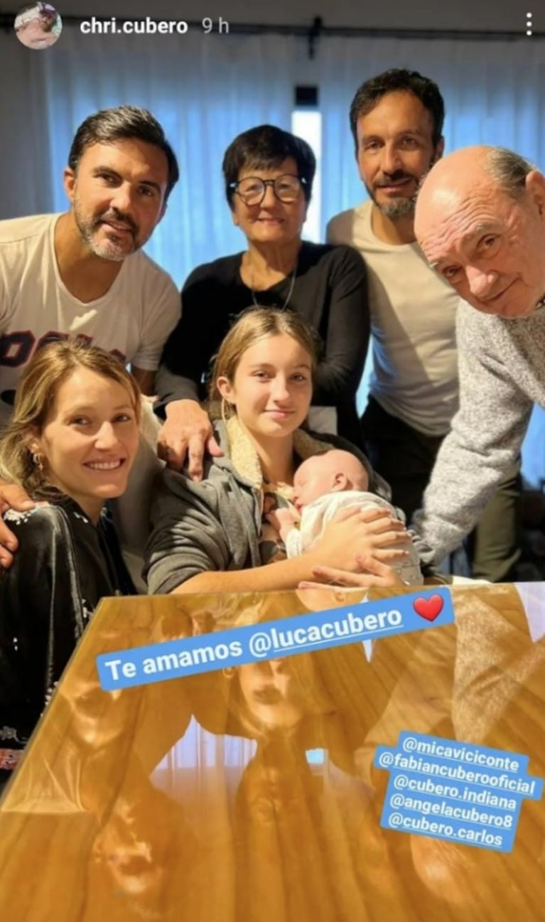 La familia de Fabián Cubero conoció a Luca: las tiernas postales familiares