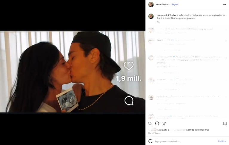 La felicidad de Catherine Fulop y Ova Sabatini tras conocerse que Oriana espera un bebé con Paulo Dybala. Foto: Instagram (@ovasabatini)
