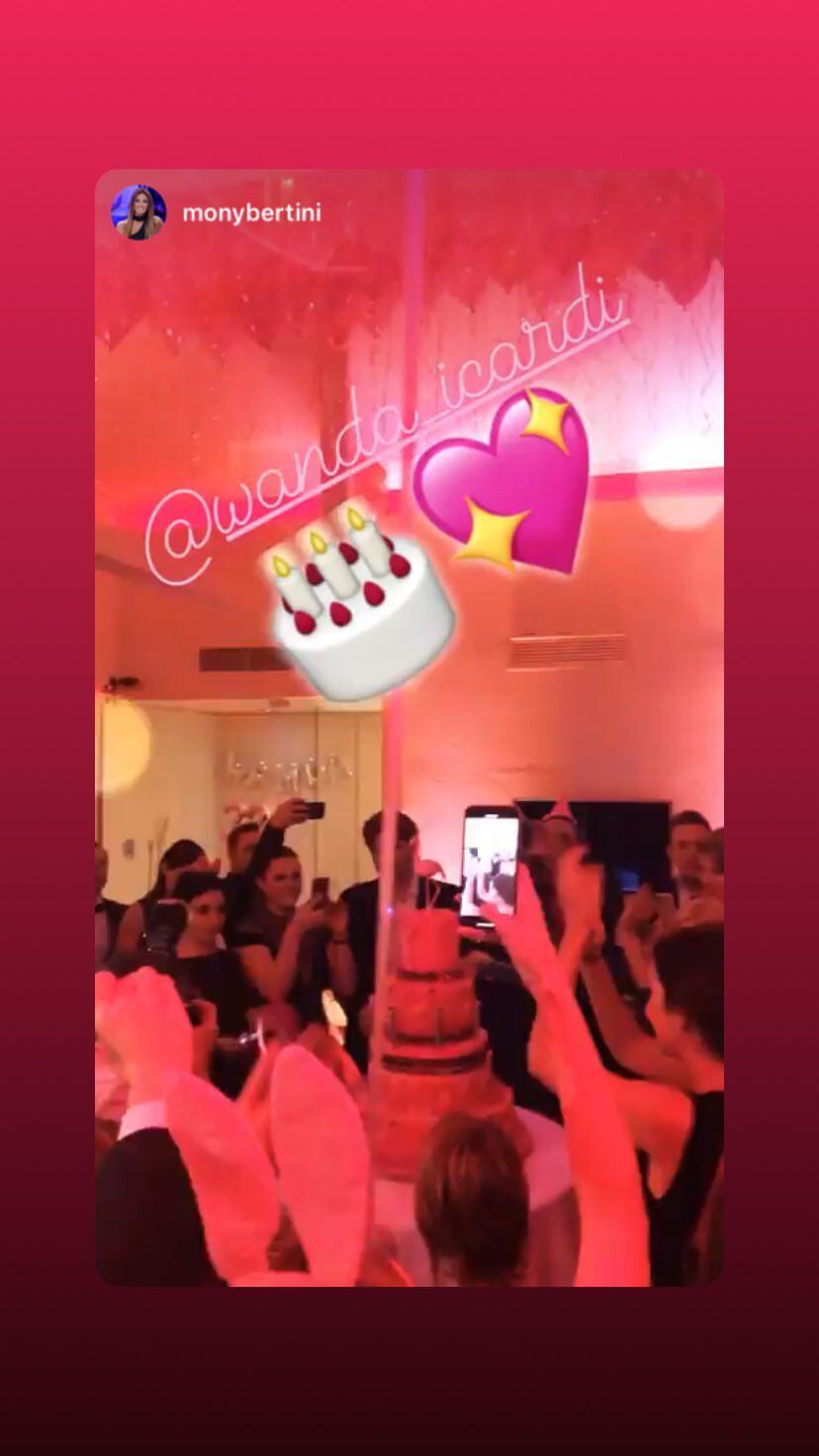 La fiesta de cumpleaños de Wanda Nara por sus 32. Foto: Instagram Stories