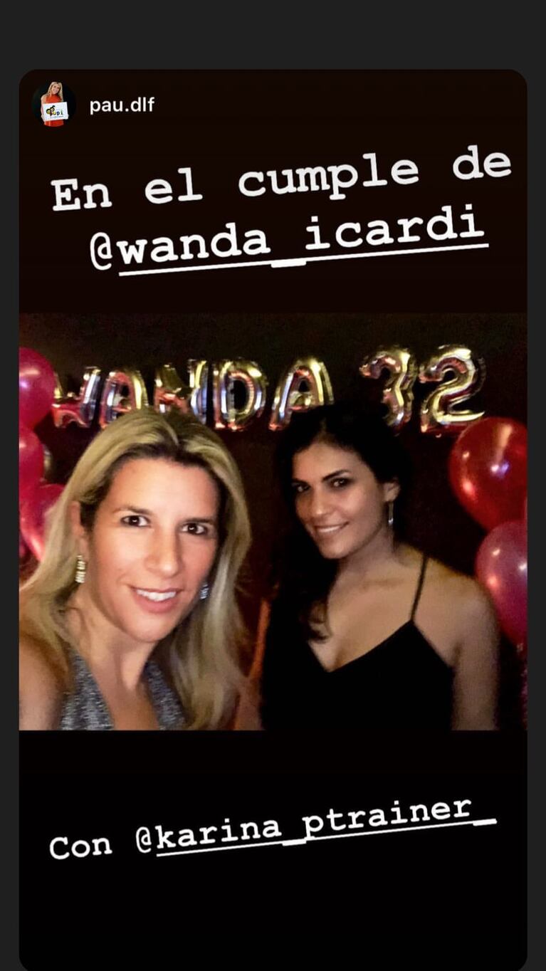 La fiesta de cumpleaños de Wanda Nara por sus 32. Foto: Instagram Stories
