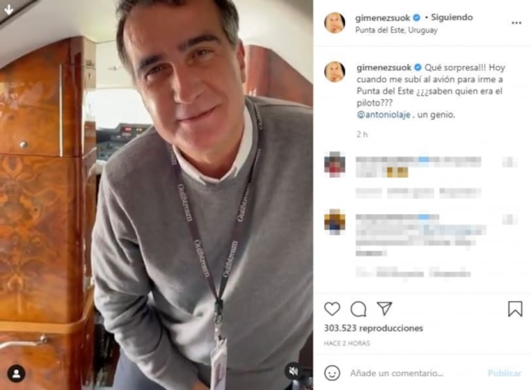 La figura que se encontró Susana Giménez a bordo de un avión para viajar a Punta del Este: "¿Saben quién era el piloto? Antonio Laje"