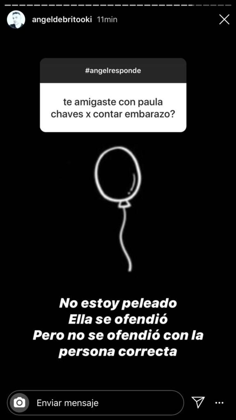 La filosa respuesta de Ángel de Brito sobre su cruce con Paula Chaves: "Ella se ofendió con la persona incorrecta"