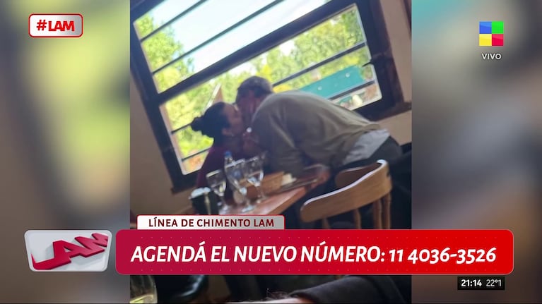 La foto a puro beso que confirma el nuevo romance de Julieta Díaz. Foto: Captura (América)