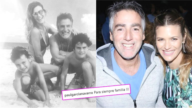 La foto con dedicatoria de Paul García Navarro tras separarse de Pía Slapka (Fotos: Instagram y Web)