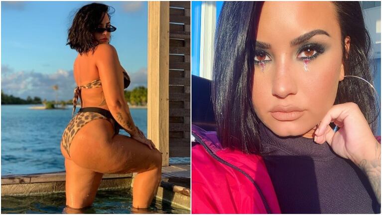 La foto (con reflexión incluida) de Demi Lovato en bikini, al natural y sin Photoshop (Fotos: Instagram)