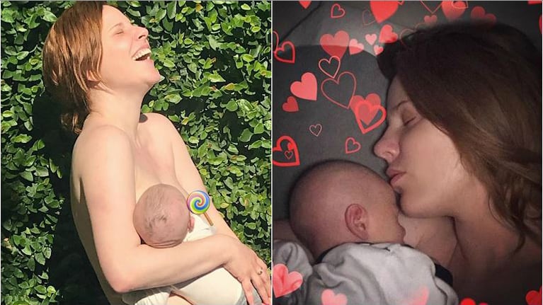 La foto de Agustina Kämpfer, súper tierna y al natural amamantando a su hijo: Relax que el sol y la brisa se ocupan...