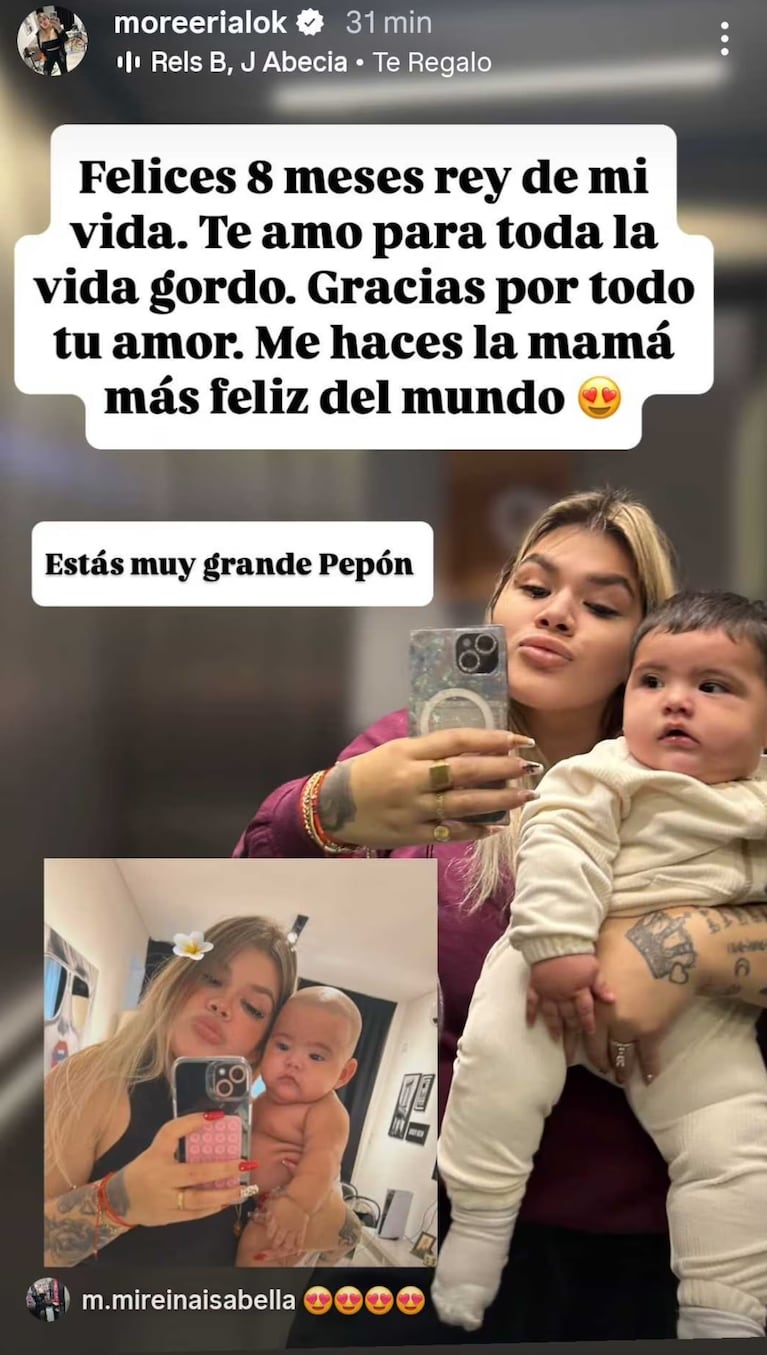 La foto de Amadeo, el hijo de Morena Rial, que sorprendió a todos en redes sociales. CRÉDITO: Instagram/@moreerialok
