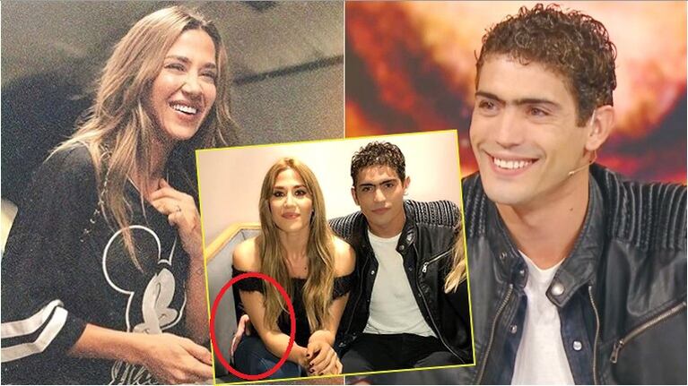 La foto de Jimena Barón y el actor de Rodrigo, la película... que despertó sospechas por una manito indiscreta (Fotos: Instagram y Captura)