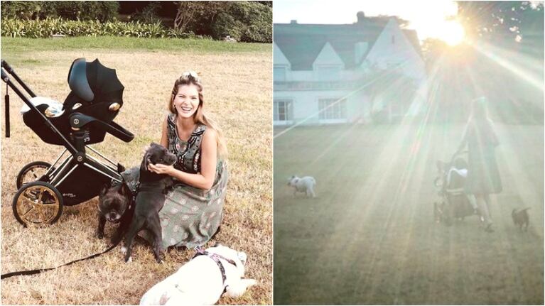 La foto de la China Suárez con Magnolia paseando al aire libre en su cochecito (Fotos: Instagram)