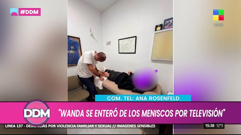 La foto de la hija de Wanda Nara y Mauro Icardi con su rodilla lesionada.