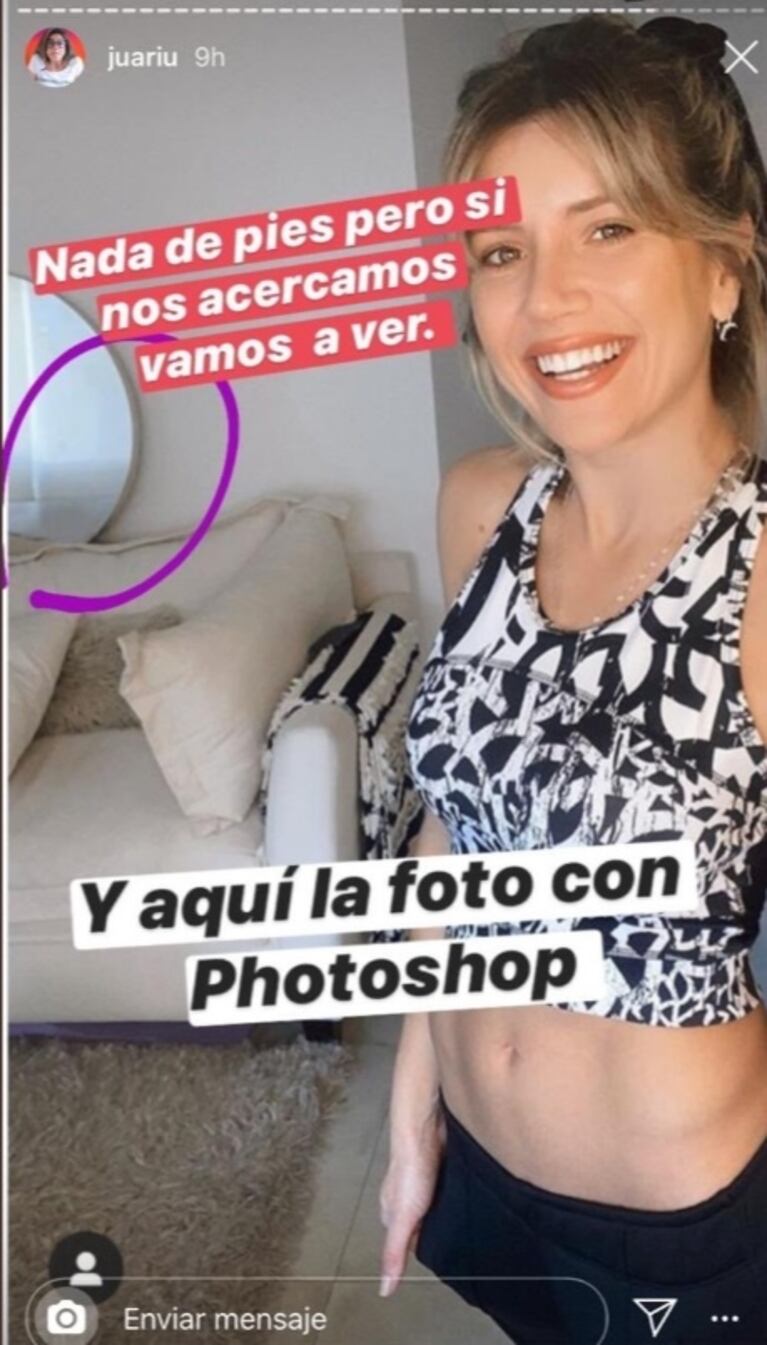 La foto de Laurita Fernández que refleja los pies de un misterioso hombre ¡y después borró!