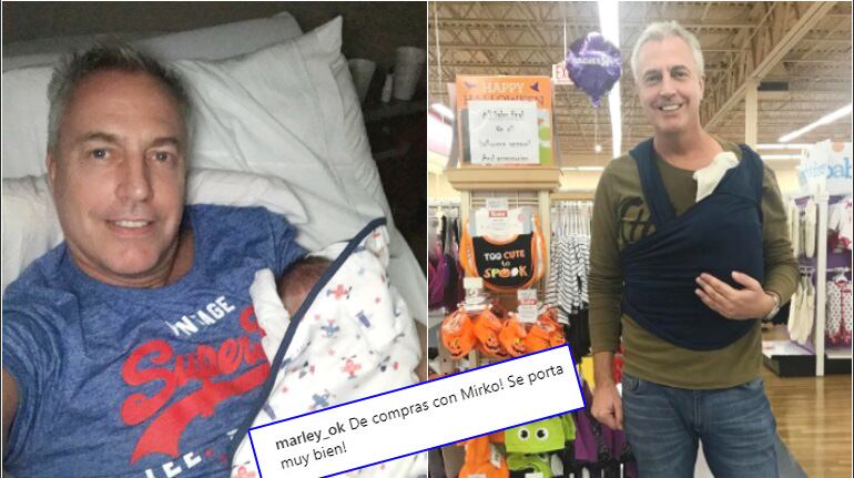 La foto de Marley, de compras con su hijo Mirko, a 5 días de su nacimiento (Fotos: Instagram) 