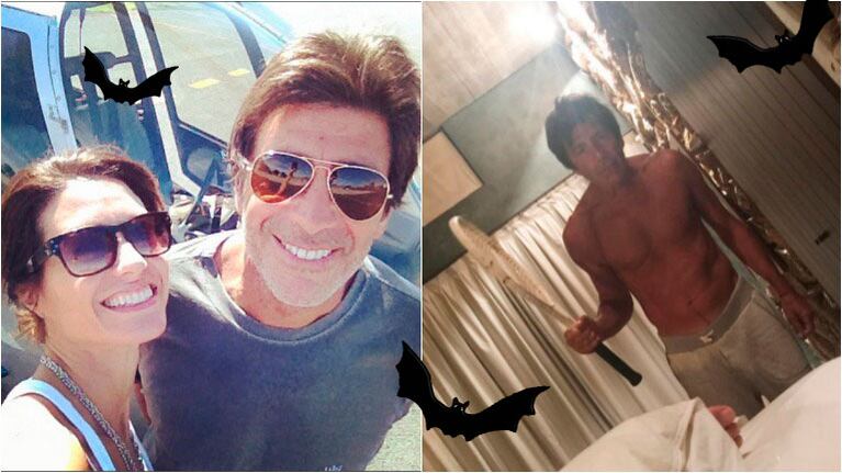 La foto de Nico Repetto, mientras defendía su casa… ¡armado con una raqueta! Foto: Instagram