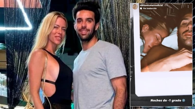 La foto de Nicole Neumann a puro mimo con Manu Urcera desde la cama (Fotos: Web e Instagram Stories)