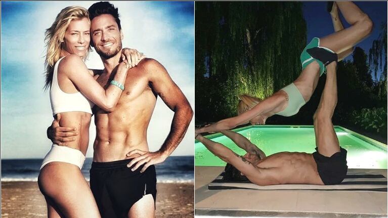 La foto de Nicole Neumann haciendo "acroyoga" con su novio (Fotos: Instagram)