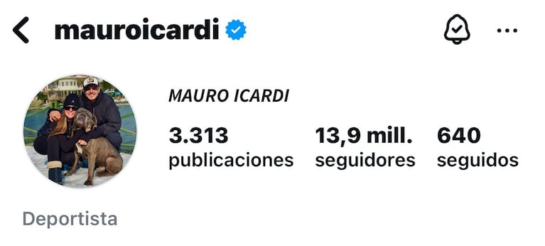 La foto de perfil de Instagram de Mauro Icardi (Foto: captura @mauroicardi).