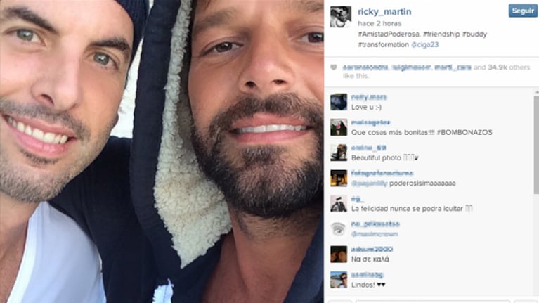 La foto de Ricky Martin y su ex pareja. (Foto: Instagram)
