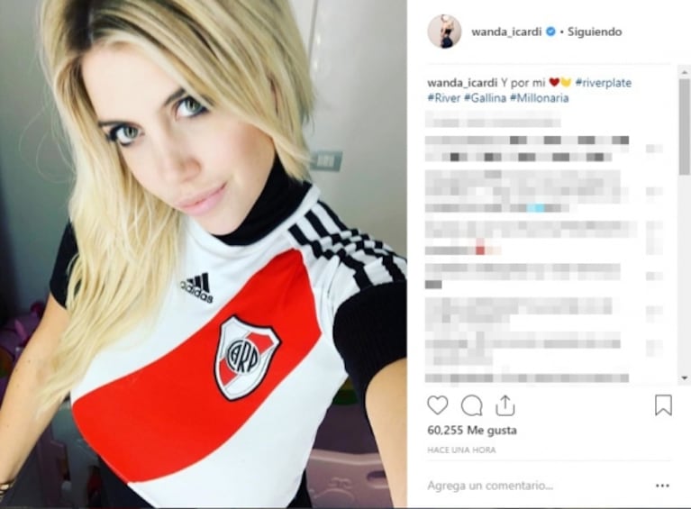 La foto de Wanda Nara en la previa del Superclásico... ¡con las camisetas de Boca y River!