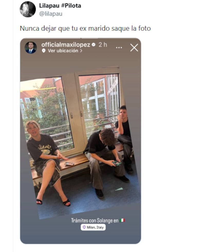 La foto de Wanda que Maxi compartió y el irónico comentario de una usuaria de X.