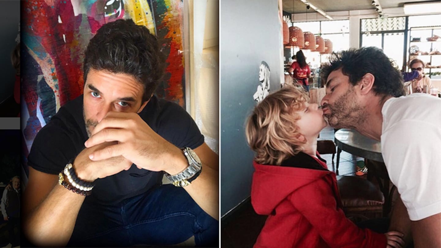 La foto del "piquito" de Mariano Martínez con su hijo Milo que generó polémica en Instagram.