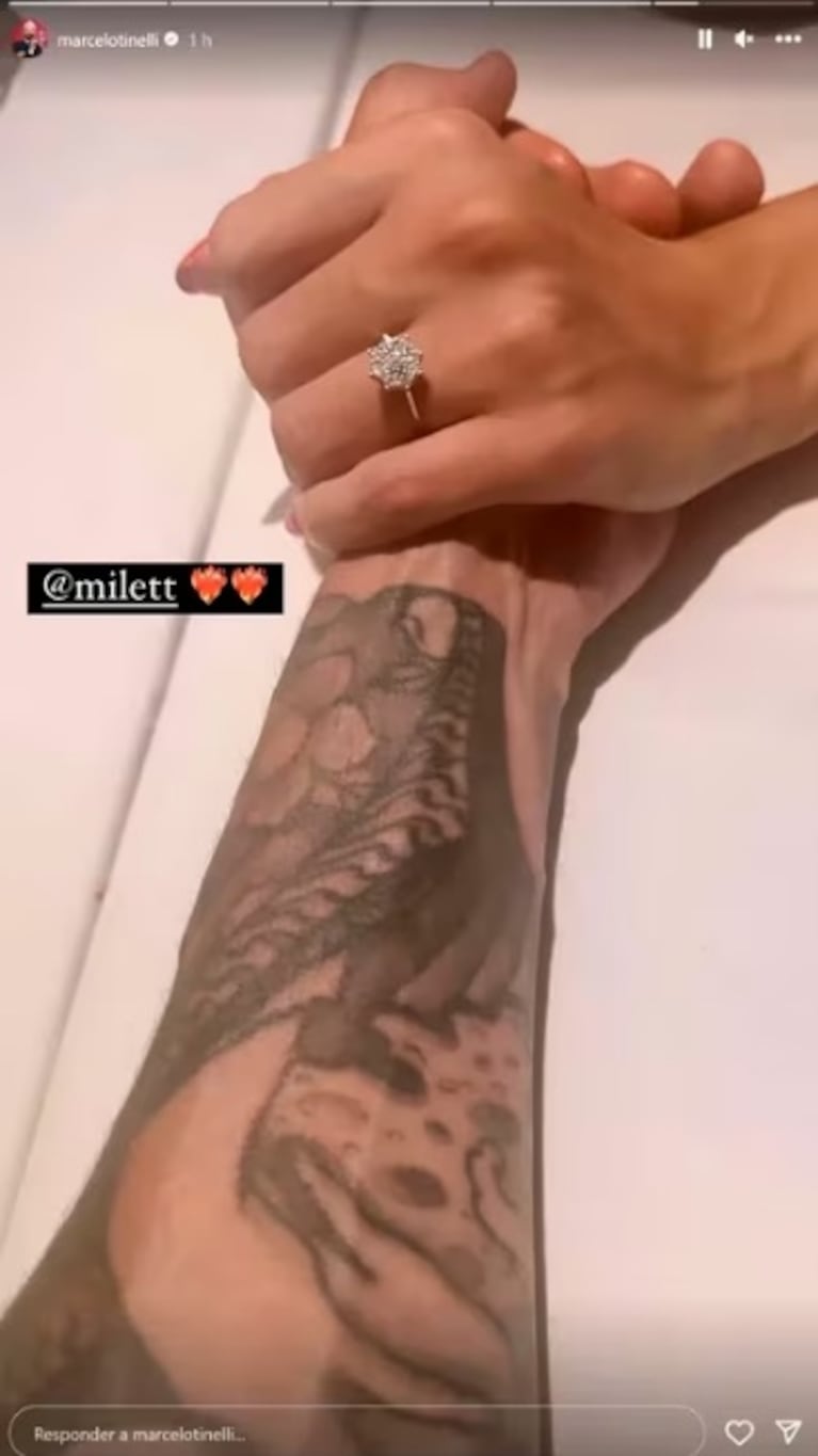 La foto desde la cuenta de Marcelo Tinelli que encendió rumores de compromiso con su novia, Milett Figueroa. (Foto: Instagram / marcelotinelli)