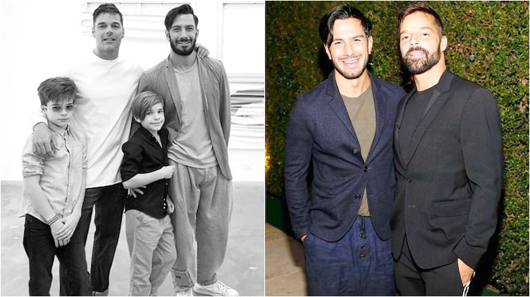 La foto en familia de Ricky Martin con su novio junto a Matteo y Valentino, sus mellizos de 10 años (Fotos: Instagram)