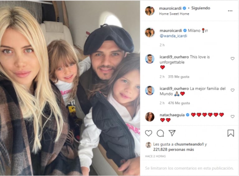 La foto familiar de Mauro Icardi con Wanda Nara que confirmaría su reconciliación: "Hogar dulce hogar"