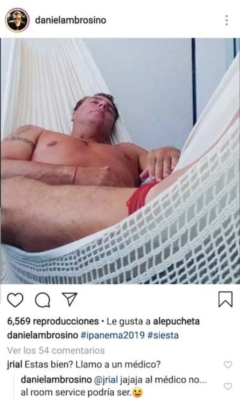La foto hot de Daniel Ambrosino con poca ropa en Río de Janeiro: ¡desopilante chicana de Jorge Rial!