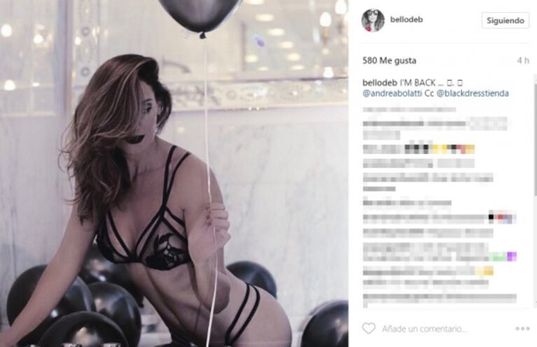La foto hot de Débora Bello en su regreso al modelaje: "I'm back"