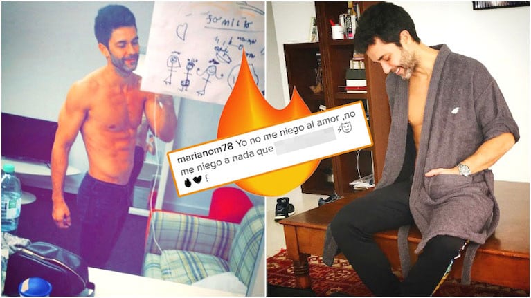 La foto hot de Mariano Martínez con un mensaje romántico (Fotos: Instagram)