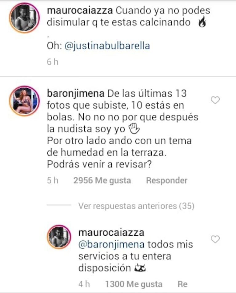 La foto hot de Mauro Caiazza como respuesta a un reclamo de Jimena Barón: "Acá tengo la herramienta pa’ ayudarte"