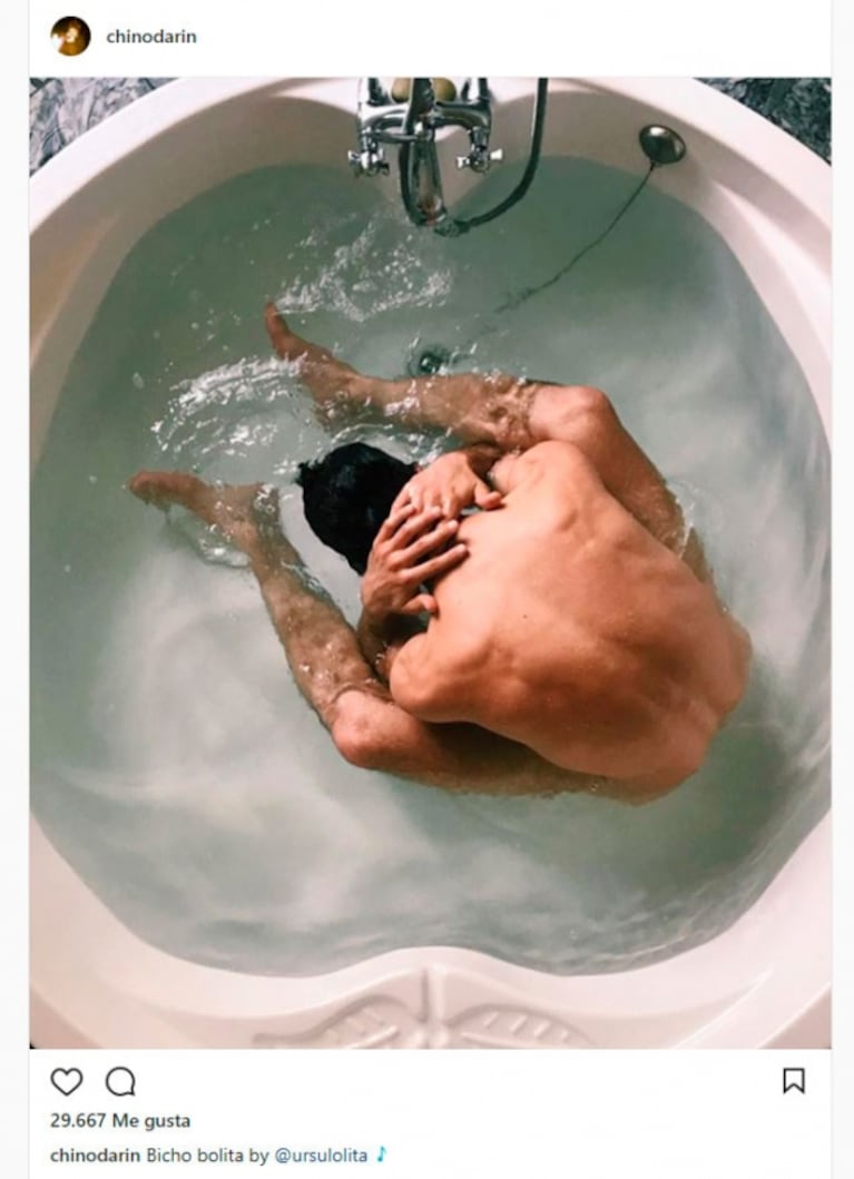 La foto íntima que Úrsula Corberó le sacó al Chino Darín, desnudo en el jacuzzi: "Bicho bolita" 