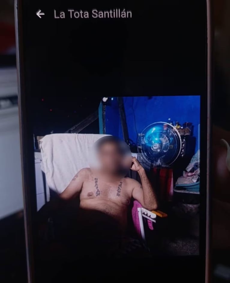 La foto que aparece en el móvil de la Tota Santillán. Fuente: TN.