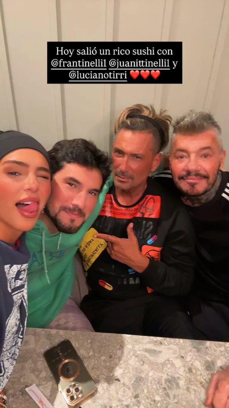 La foto que confirma la paz familiar entre Marcelo Tinelli y su hija Juanita. Crédito: Instagram