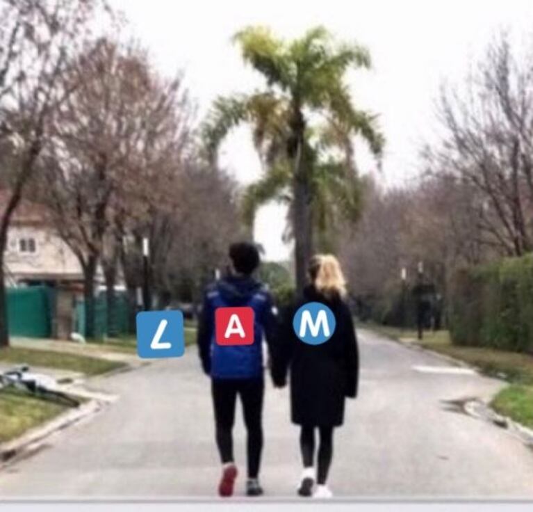 La foto que confirmaría la reconciliación de Laurita Fernández y Nicolás Cabré, caminando de la manito