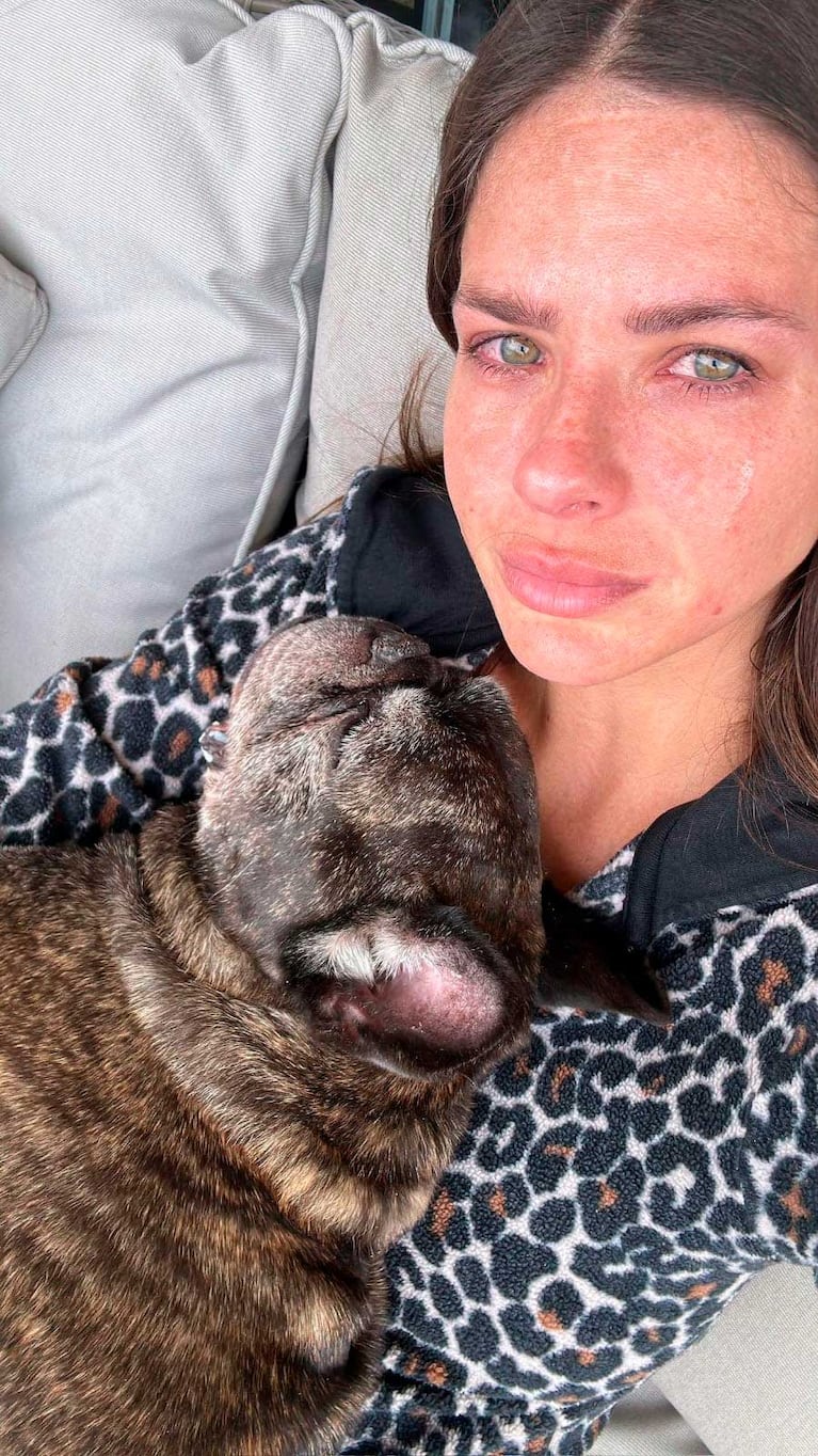 La foto que publicó la China en su canal junto a su perrito muerto (Foto: Instagram)