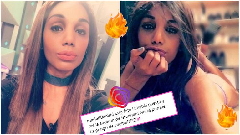 La foto que volvió a publicar Mimi, luego de que Instagram se la censurara (Fotos: Instagram)