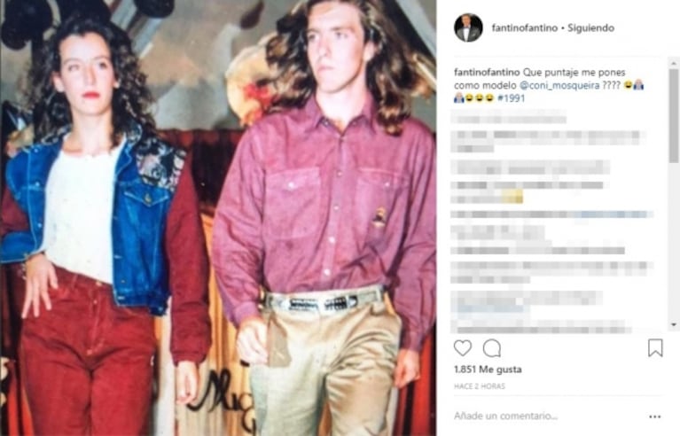 La foto retro de Fantino desfilando ¡con pícaro comentario a su novia!: "¿Qué puntaje me ponés como modelo?"