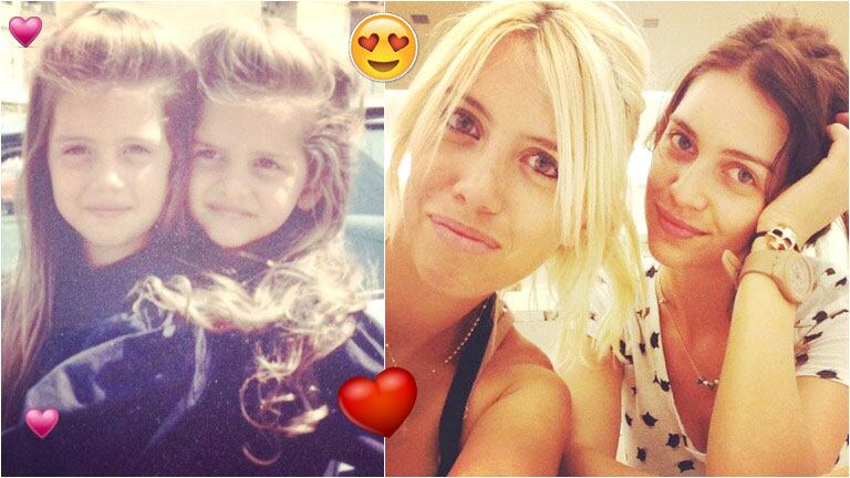 La foto retro de las hermanas Wanda y Zaira Nara (Foto: Instagram y Web)