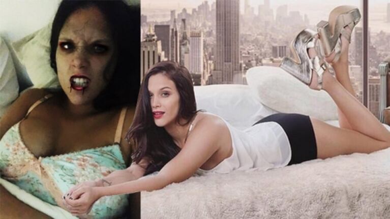 La foto sexy de Barbie Vélez en la cama, lookeada como vampiresa por Halloween
