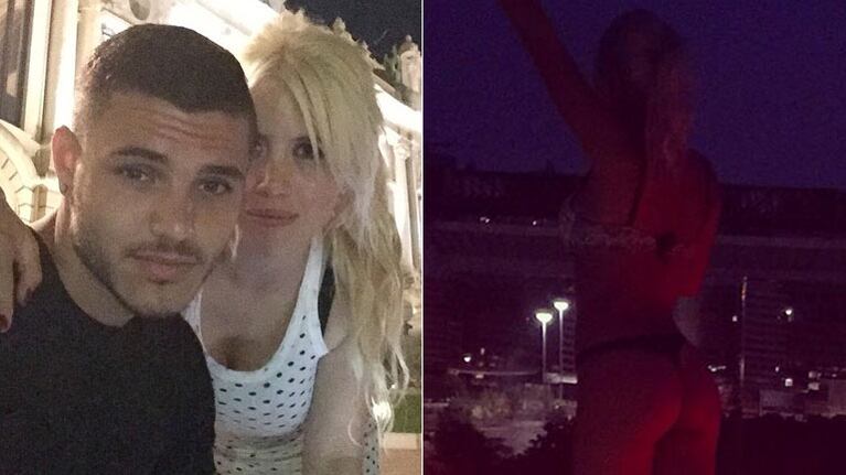 La foto sexy de Wanda Nara en ropa interior, dedicada a Mauro Icardi: "Aquí estoy, esperándote" (Foto: Twitter)