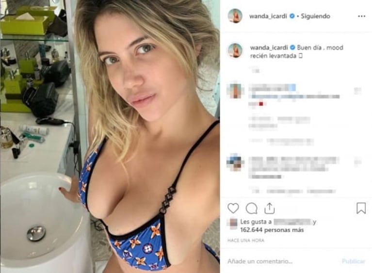 La foto sexy y al natural de Wanda Nara, en plenas vacaciones con Icardi: "Recién levantada" 