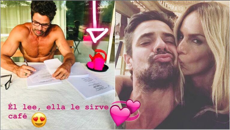 La foto sexy y de entrecasa de Luciano Castro que publicó Sabrina Rojas (Fotos: Captura de Instagram Stories e Instagram)